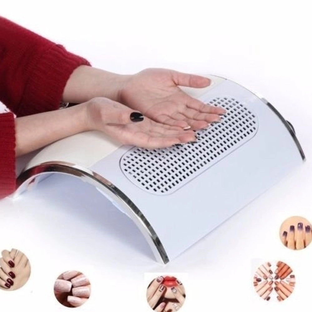 Trade Shop - Aspiratore 3 Ventole Cromo Polvere Polveri Ricostruzione Unghie Nail Art Cuscino -