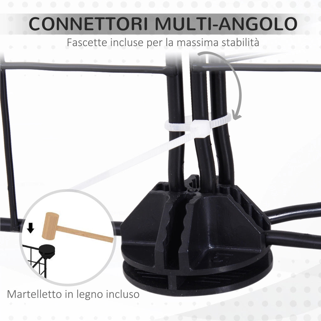 Recinto per Conigli e Porcellini d'India Modulabile con Accessori Montaggio, 105x70x35cm - Nero
