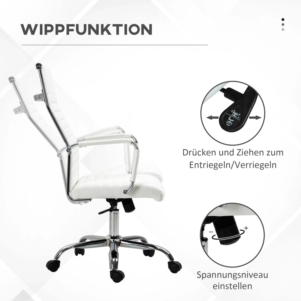 Sedia da ufficio ergonomica con braccioli ¨C zephmum ¨C regolabile in altezza, imbottita, bianco