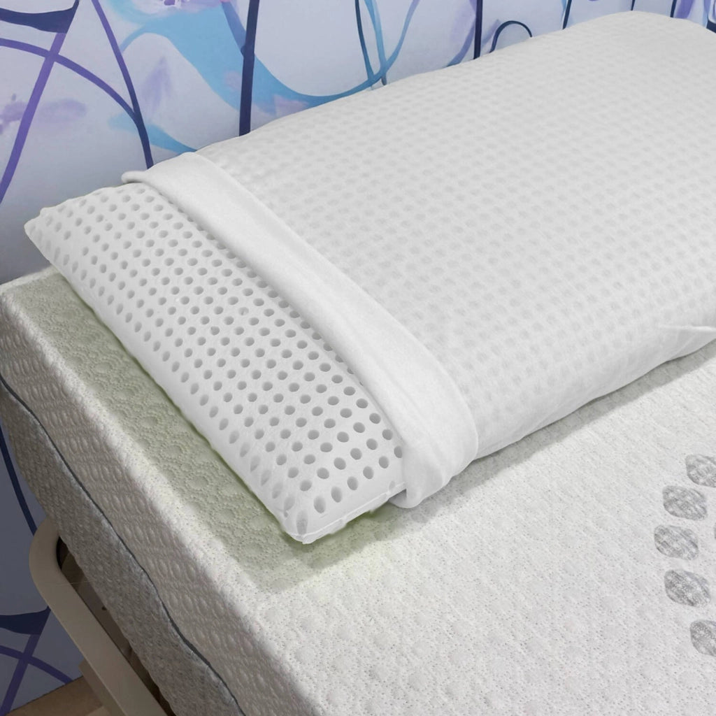 Talamo Italia Set di 2 Cuscini per Cerfoglio, 100% Made in Italy, Guanciale ergonomico a "saponetta" in Memory Foam forato, Anallergico e Traspirante, 70x40xh16 cm