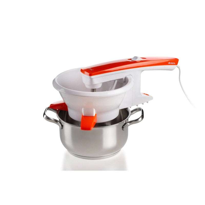 Passaverdure Elettrico - 3 Dischi Acciaio Inox - 25W - Bianco e Arancio