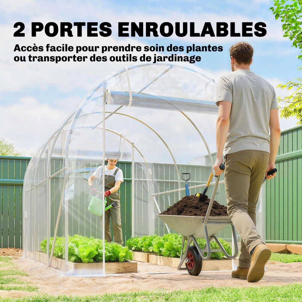 Serre da giardino tunnel 6m2 ¨C zephmum ¨C 195x295x195cm acciaio galvanizzato bache PE trasparente
