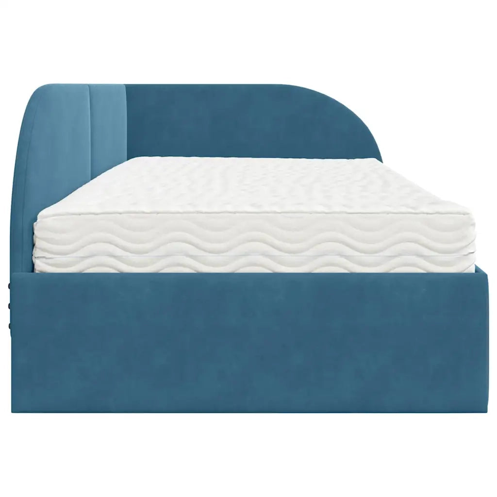 Struttura Letto Angolare con Materasso 2 pcs Blu Velluto 3394183