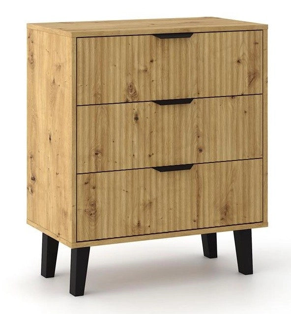 Cassettiera SCANDI 3s slim rovere artisan per camera e soggiorno