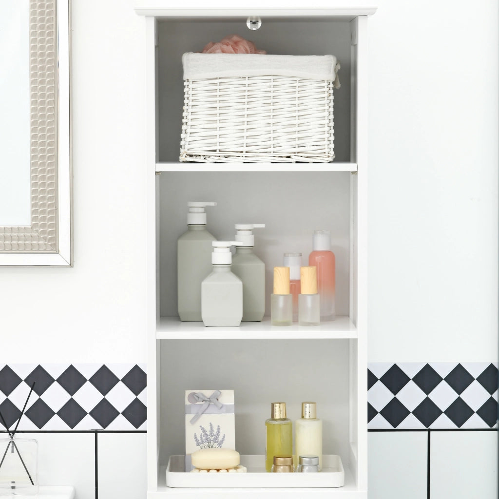 Colonna bagno 3 ripiani aperti cassetto ripiano regolabile ¨C Xylo ¨C Bianco 40x30x164 cm