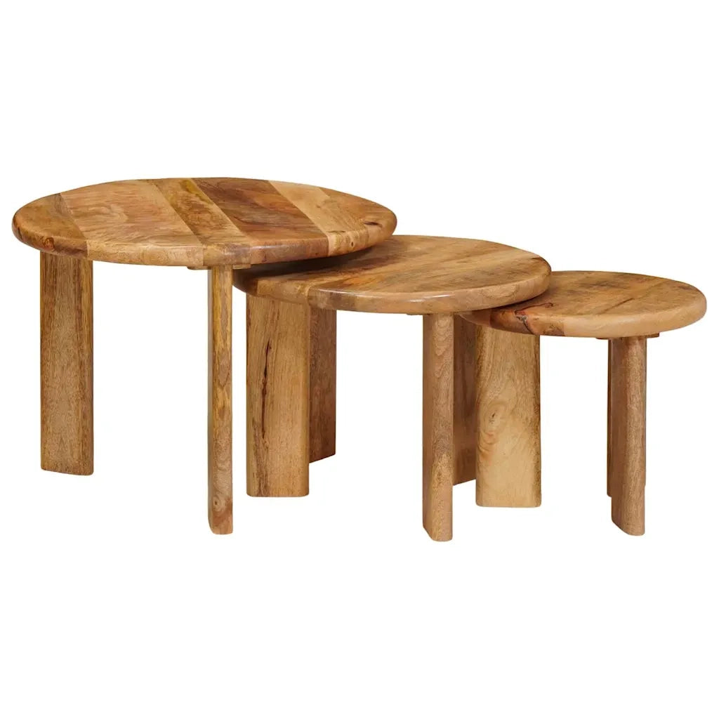 Tavoli da Caffè Nido 3 pcs Marrone Legno di mango massello
