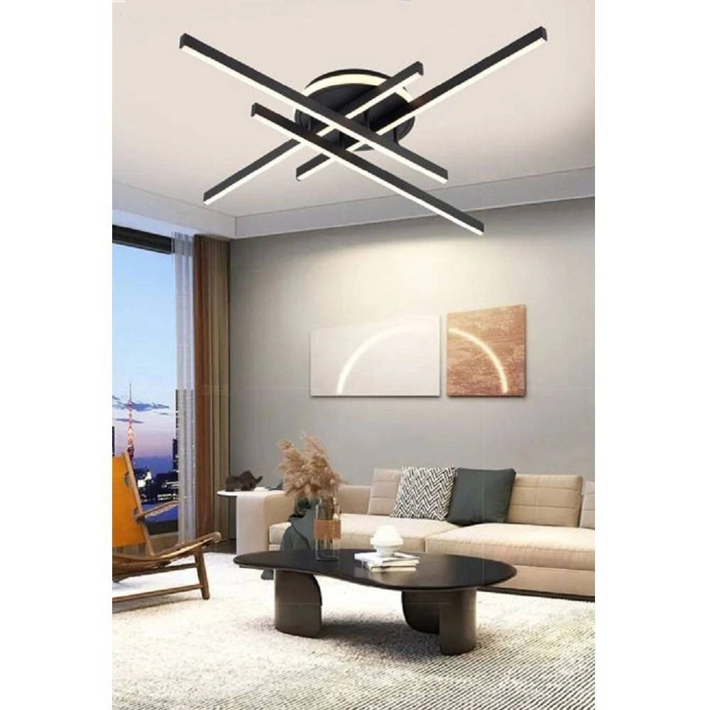 Trade Shop - Plafoniera A Led 45 W Nero Da Soffitto Lampadario Luce 6500k 4000k 3000k Pn-21n -