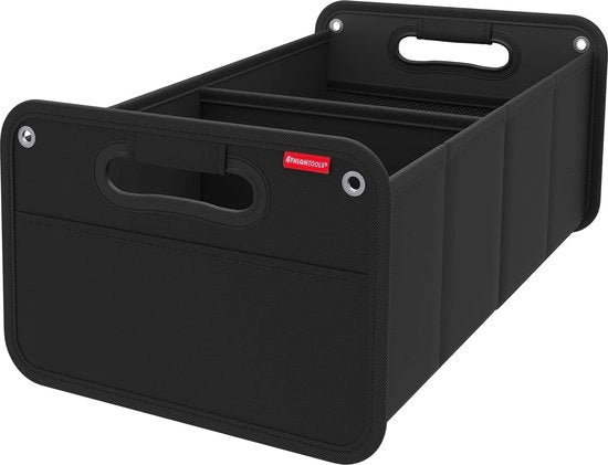Organizzatore di auto - Cassetto di carreggiata - Cintura di sostegno anti-slip - 2 Cassetti di ordinamento - Ripiegabile - Nero