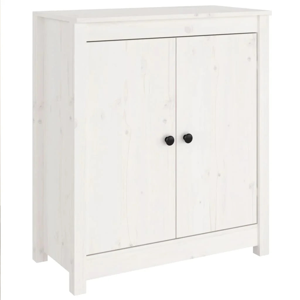 Buffet credenza cassettiera armadio mobile contenitore organizer per cucina soggiorno salotto 70 x 35 x 80 cm legno massello di pino bianco 02_0030494