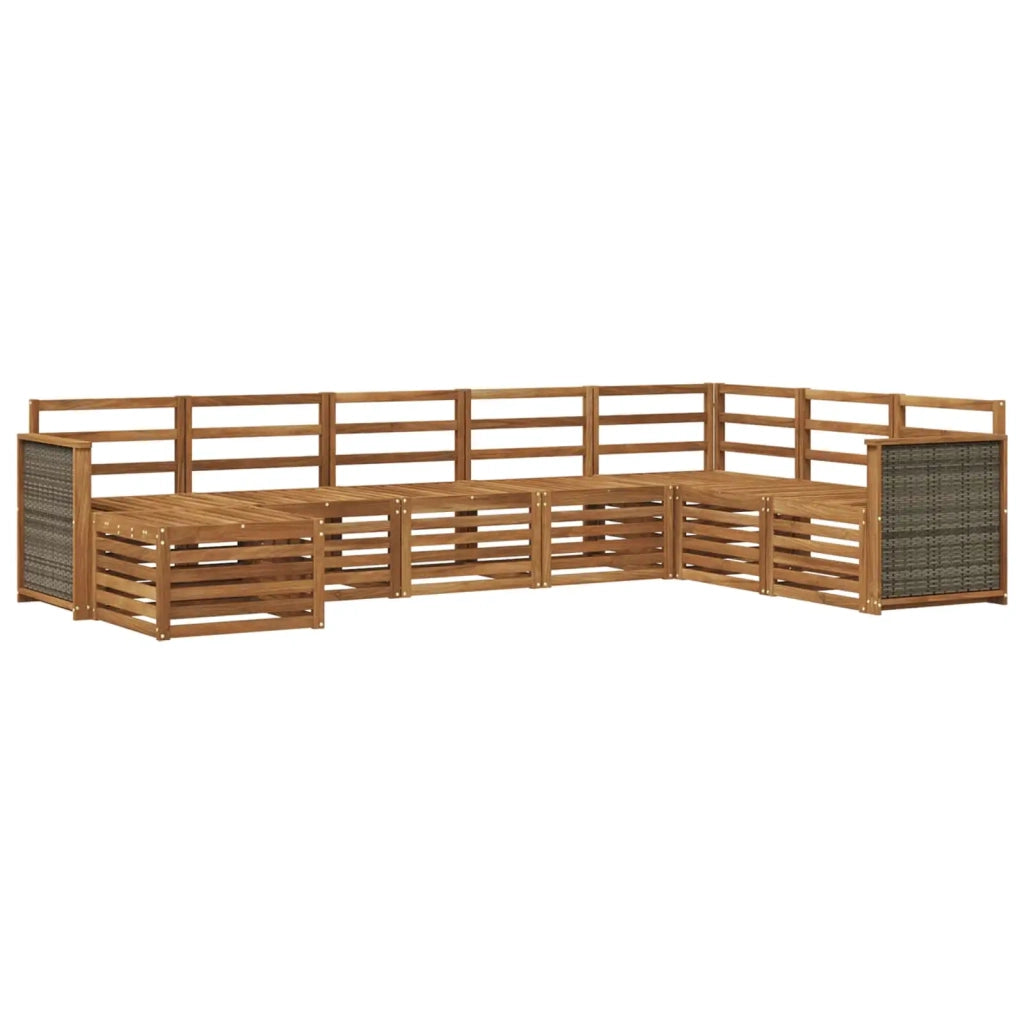 Set di divani da esterno 6 pz Naturale Legno di Acacia Massello 3384705