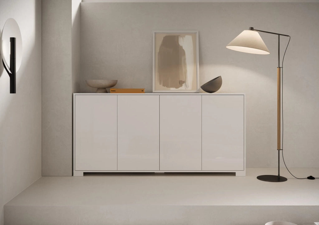 Madia 4 ante 172x40x83 cm bianco lucido - LUMINA