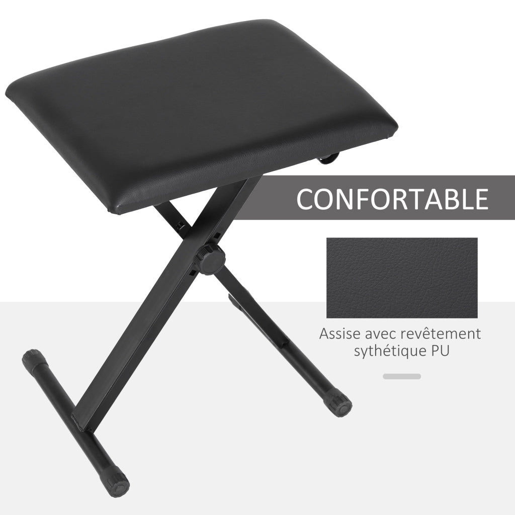 Sgabello da bar regolabile in altezza ¨C zephmum ¨C nero con seduta in PU e gambe in metallo