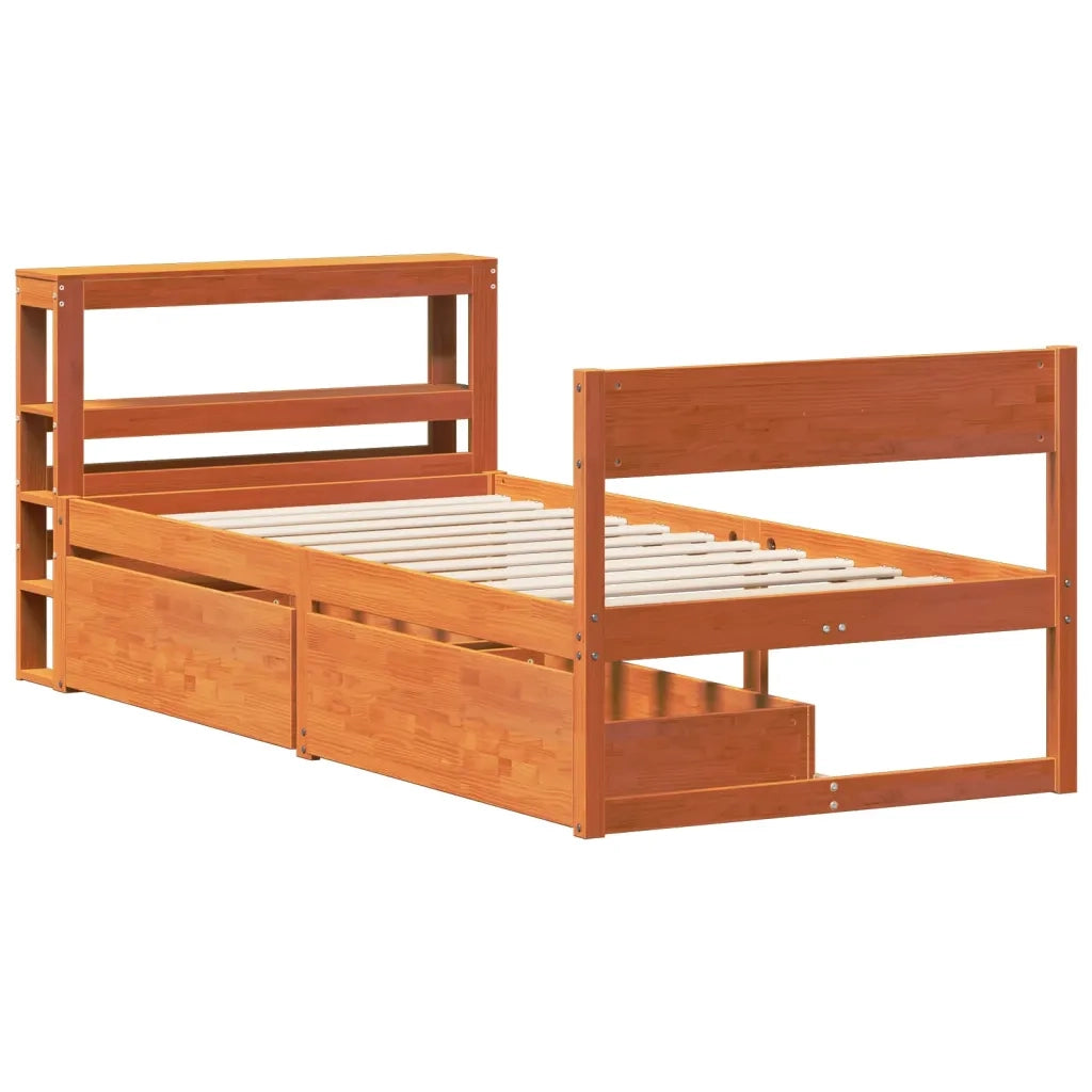 vidaXL Letto senza Materasso Marrone Cera 75x190 cm in Legno di Pino