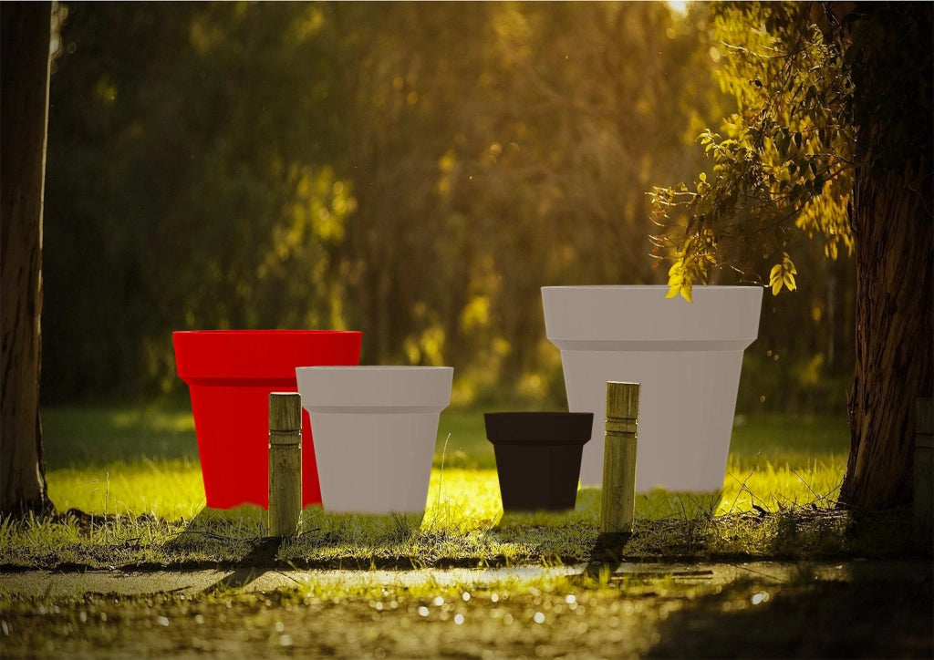 Vaso Ø115x105 cm in Resina Arkema POT M Dove Gray