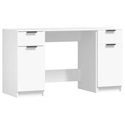 Scrivania con Mobile Laterale-Scrivanie per ufficio e studio Bianco in Legno Multistrato