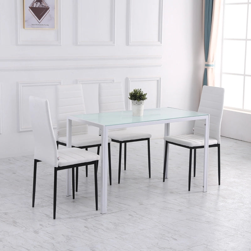 Tavolo da pranzo - 120x60x75 cm - design moderno - bianco - per cucina e sala