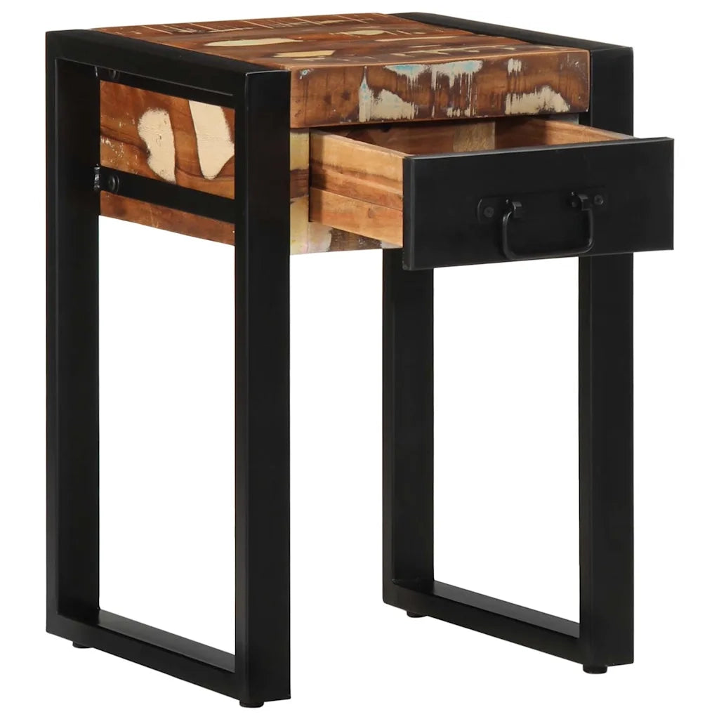 Tavolino Multicolore 35x35x50 cm in Legno Massello Recupero 4015944