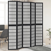 Divisorio Ambienti | Divider per stanze | Paravento 5 Pannelli Nero Legno Massello di Paulownia
