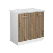 Vicco Mobile lavello cucina Rovere artigianale 80 cm , PL Marmo