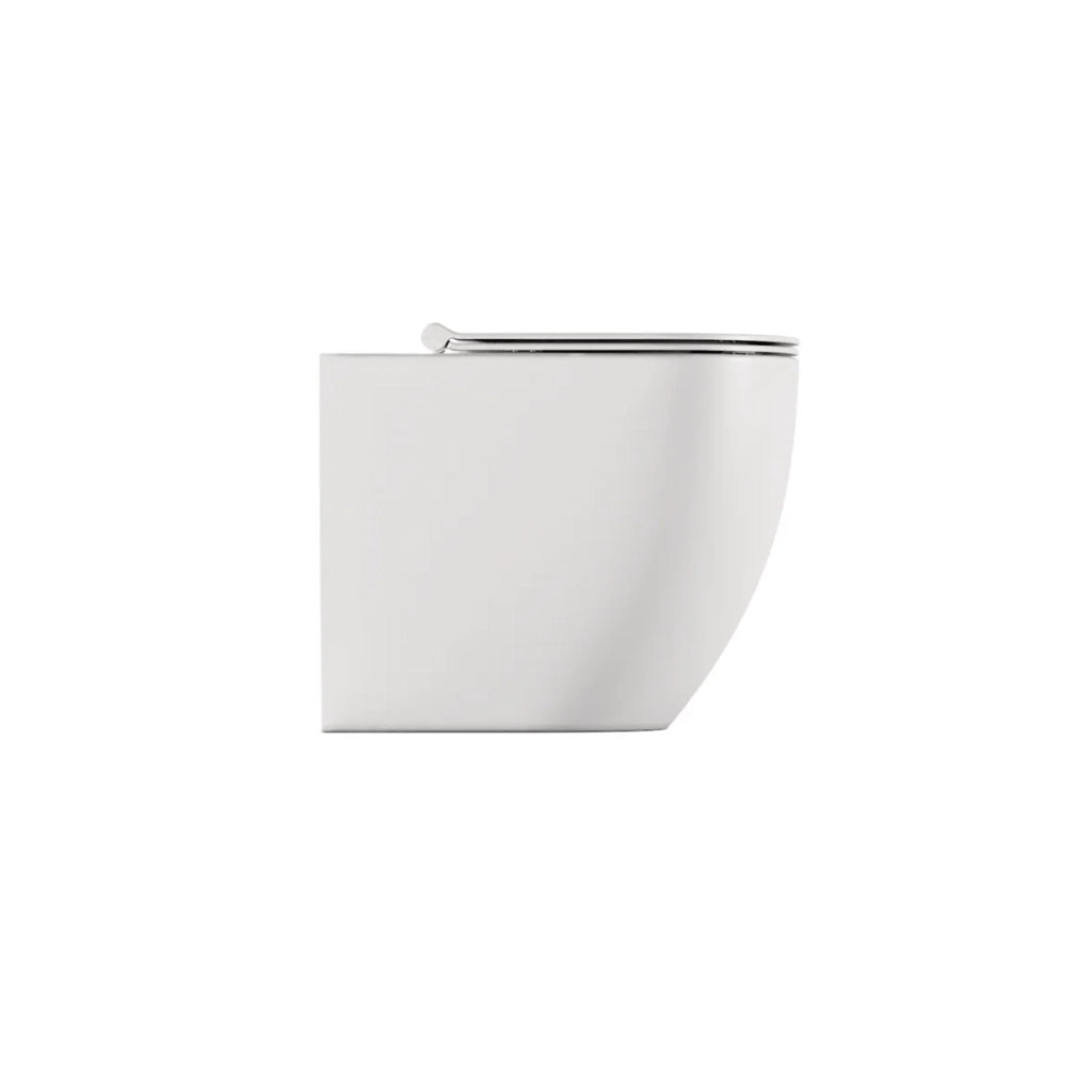 Coppia Di Sanitari Alice Ceramica Da Terra Filo Muro Senza Brida Bianco Opaco "Form"