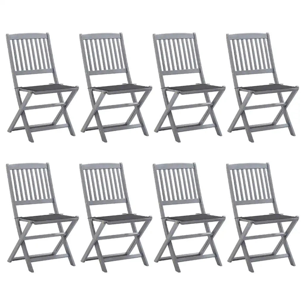 Sedie da Giardino Pieghevoli 8 pz con Cuscini Massello Acacia cod mxl 8551