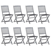 Sedie da Giardino Pieghevoli 8 pz con Cuscini Massello Acacia cod mxl 8551