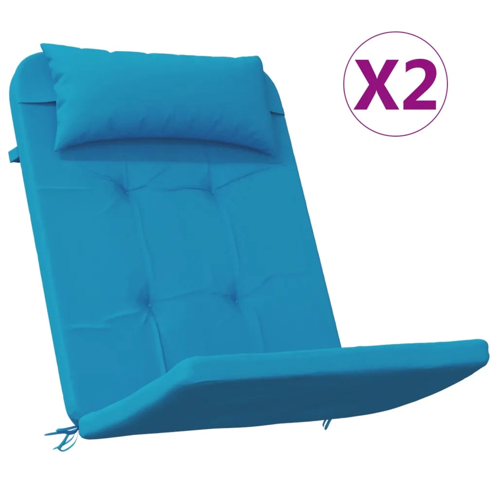 vidaXL Cuscini per Sedia Adirondack 2 pz Blu Chiaro in Tessuto Oxford