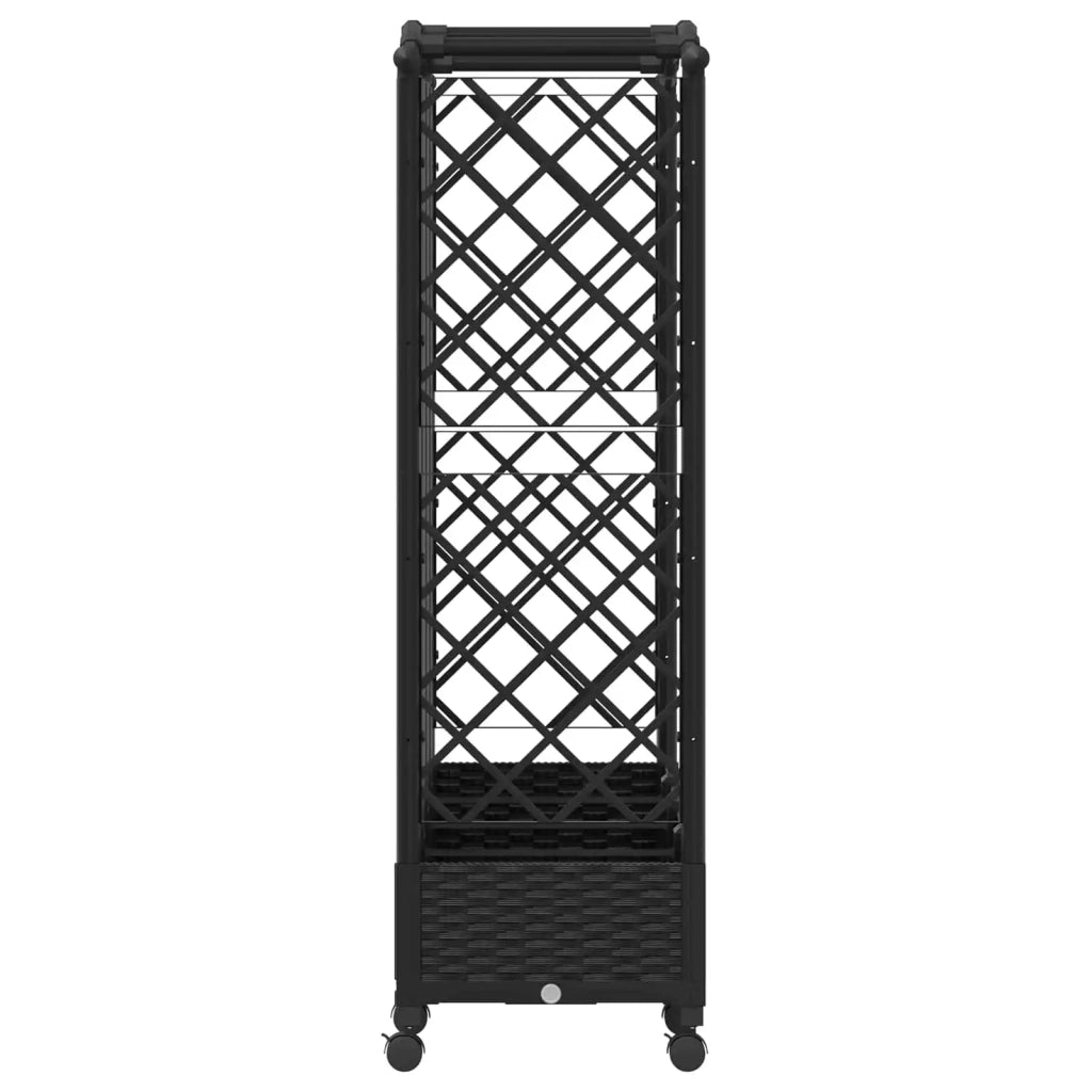 Letto Rialzato con Griglia e Tetto Nero 203,5 x 40 x 129 cm PP 3423153