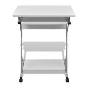 Tavolo Scrivania per Computer con Ripiano Estraibile Bianco 20053