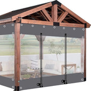 Telaio di plastica per tenda trasparente all'aperto, pannelli laterali con porta e chiusura a ritaglio, regine in PVC, per pergole, terrazzi, verande, porticcioli e gazebo, dimensioni L×H 2,3×2m (7,5 * 6,6ft)