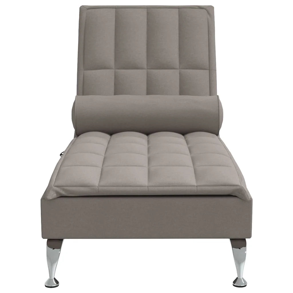 Chaise Longue Massaggi con Capezzale Tortora in Tessuto 379447