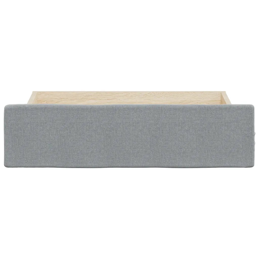 Cassetti da Letto 2pz Grigio Chiaro Legno Multistrato e Tessuto