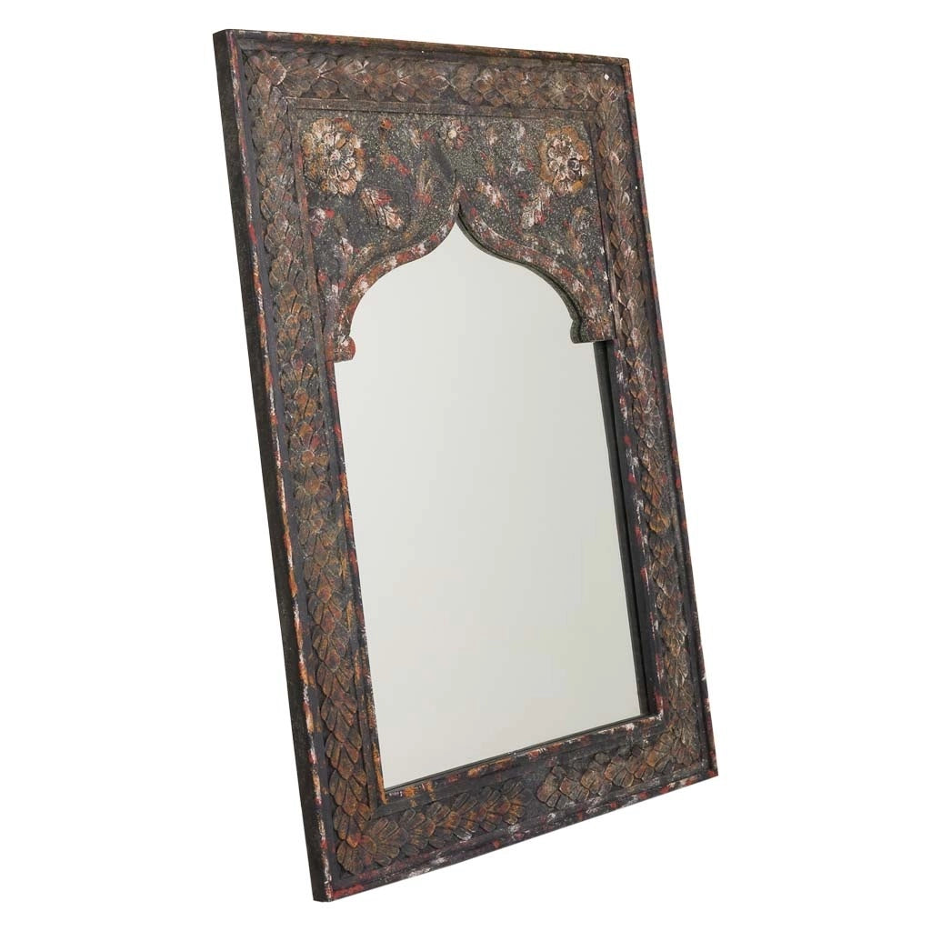 Specchio in legno marrone artigianale 60x90x0,5h cm