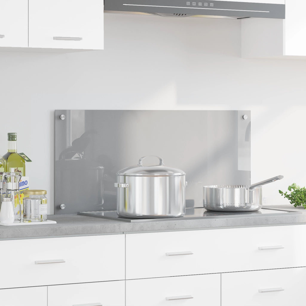 Schienale Cucina  Grigio Chiaro 90x40x0,6 cm in Vetro Temperato