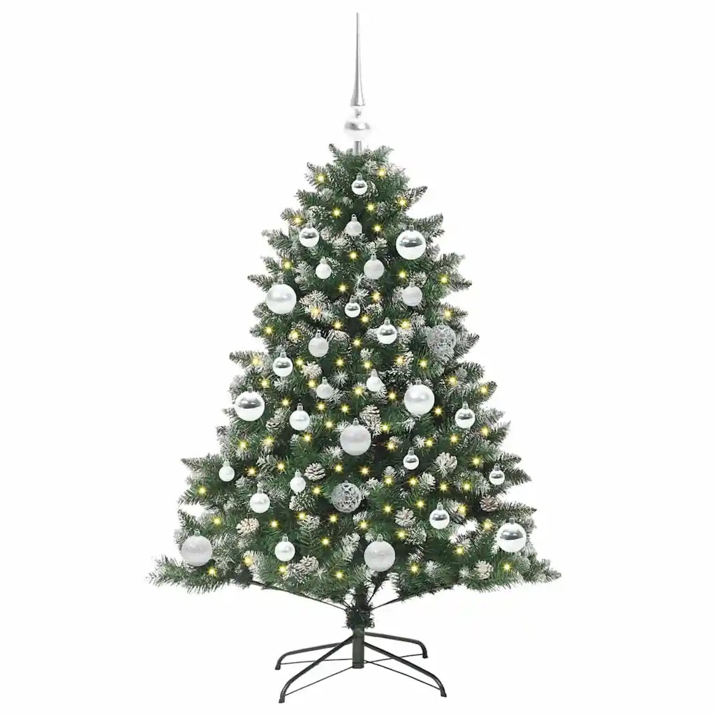 Albero di Natale Artificiale-Albero Natalizio con 150 LED Verde 120 cm 672766