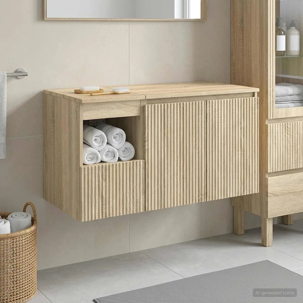Set di mobili per il bagno 2 pz Rovere Sonoma 3404116