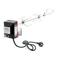 Girarrosto da barbecue 82 cm 230 V, Spiedo in acciaio inox con 2 forchettoni carne