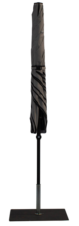 Ombrellone da Giardino 2x2 m Palo Ø38 mm in Alluminio Tessuto Dralon Acrilico Border Grigio