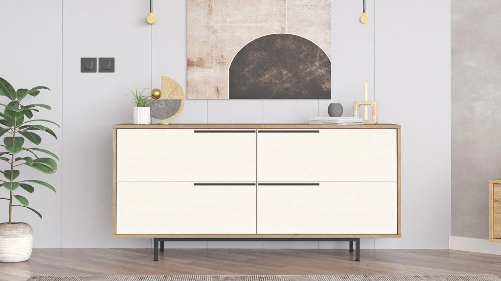 Credenza in legno "ON3-SW" - 160 x 44 x 74 cm - Bianco