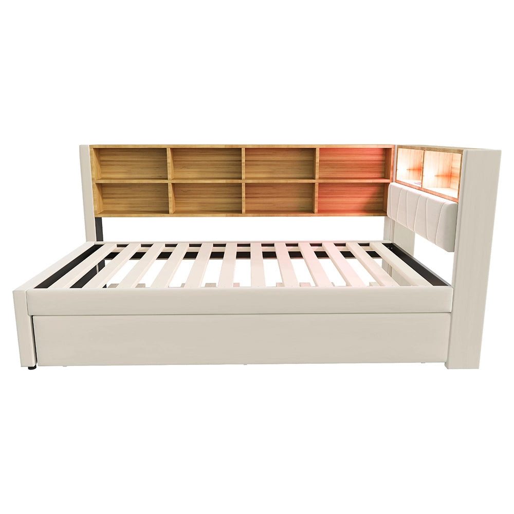 Divano letto - Xylo - 90x200 cm letto nascosto USB beige