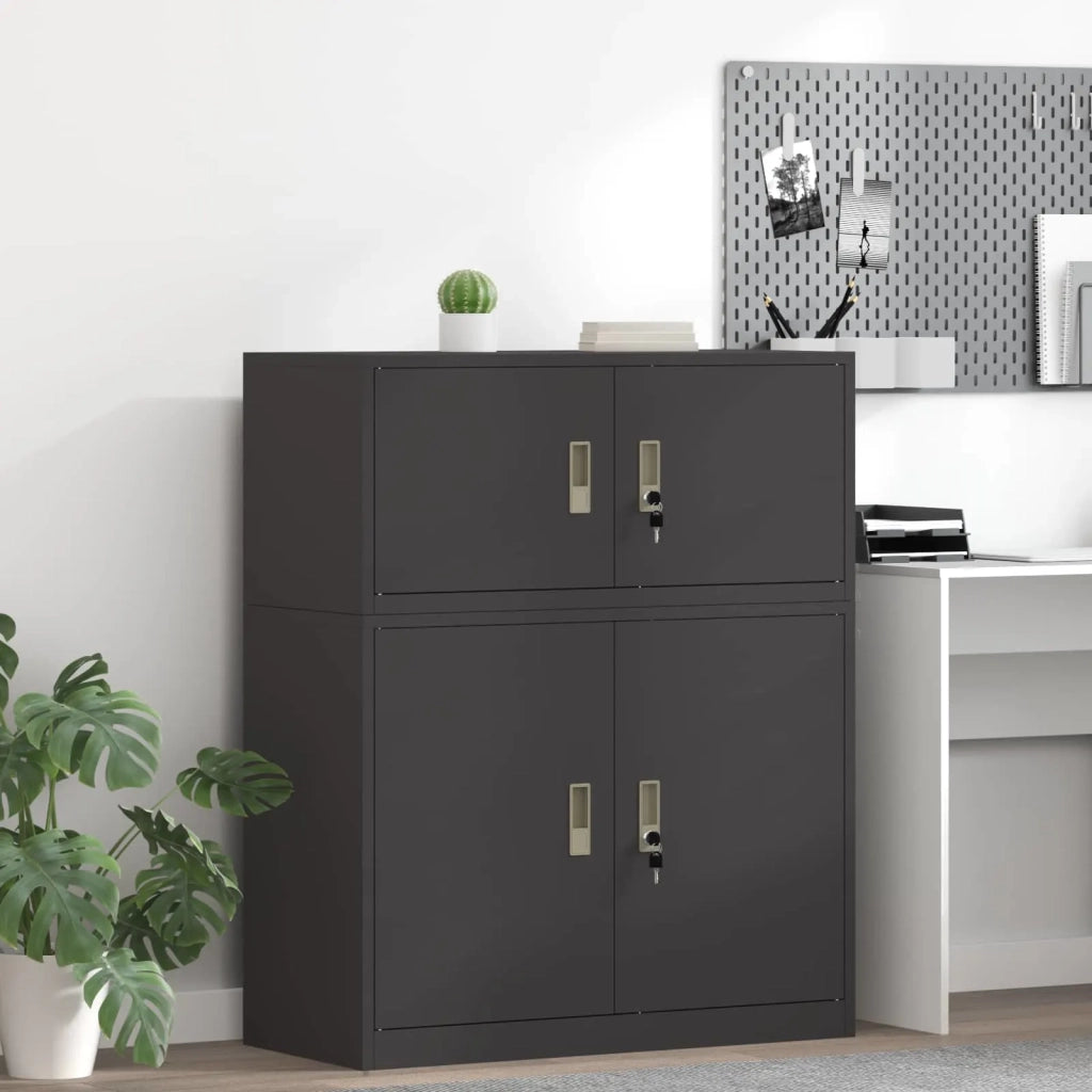 Armadio Nero 90 x 40 x 40 cm Acciaio 891628