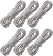 Viti di Sostituzione 80 cm - Viti Ronde - Viti Gewaxate - 3 Set (6 Pezzi) - Viti di Cotone - Diametro 3 mm - Viti per Scarpe