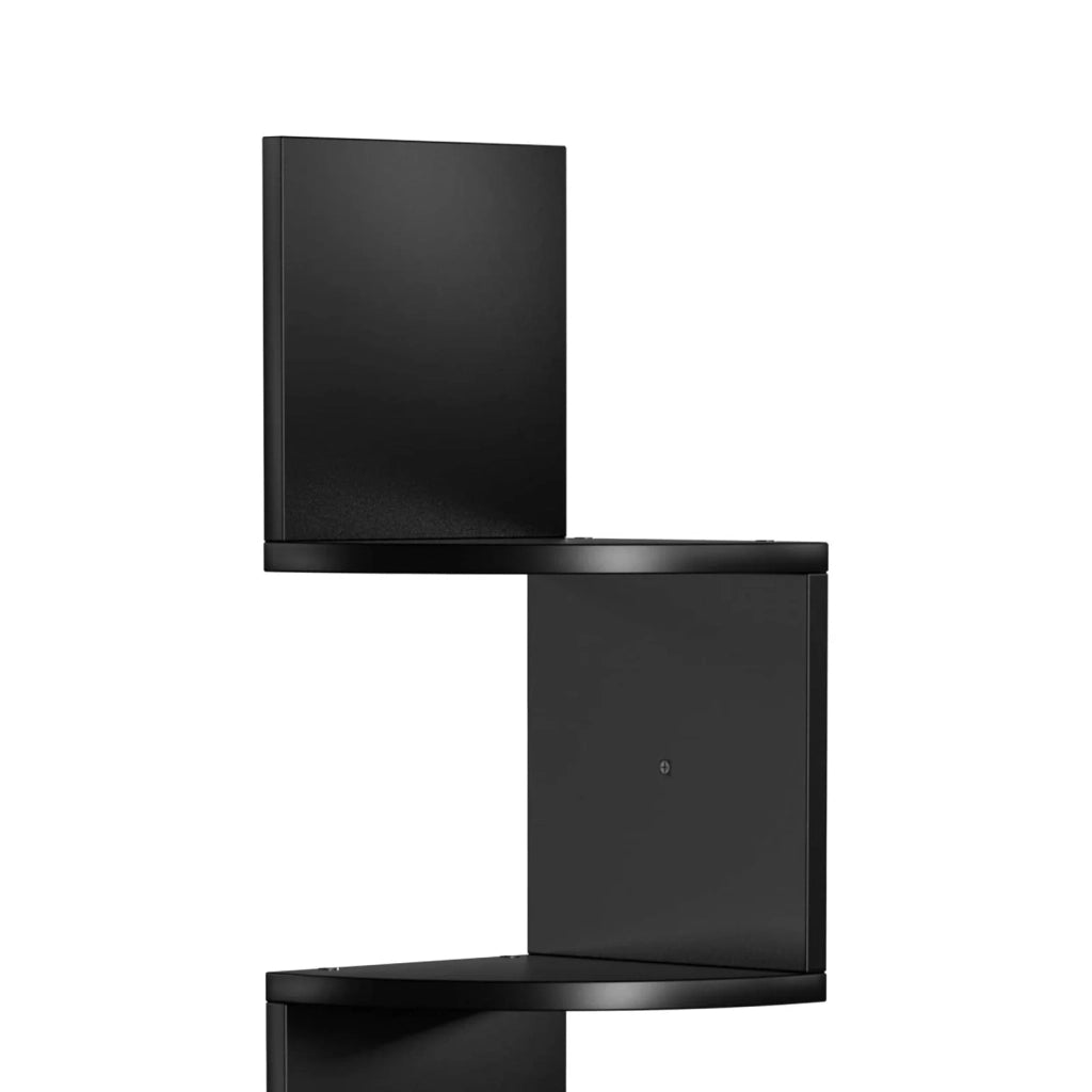 Mensola angolare a 5 ripiani mensola a zigzag da parete libreria per cucina soggiorno camera da letto nera 12_0002821