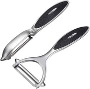 Schiller per verdure, frutta e patate, a forma Y e I in acciaio inossidabile, manico antiscivolo ergonomico e lama affilata, robusto (2 pezzi)