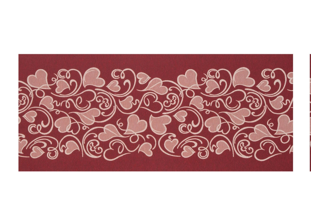 Tappeto Passatoia Tessuto Jacquard Linea Emozioni Disegno Amour Rosso - 57x280 - Rosso