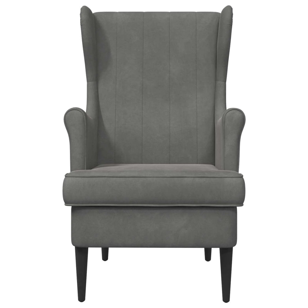 Poltrona-Divano Sedia-Poltroncina Grigio Scuro Velluto 960621