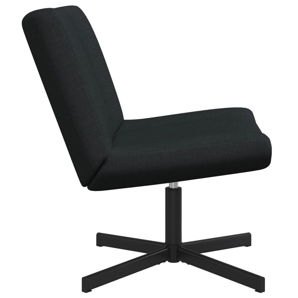 Sedia Girevole Nera Tessuto, Metallo Standard Girevole