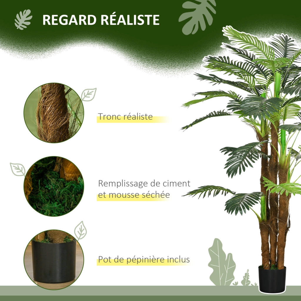 Albero di Palma Artificiale H.1.6 m con Vaso ¨C zephmum ¨C Verde Realistico