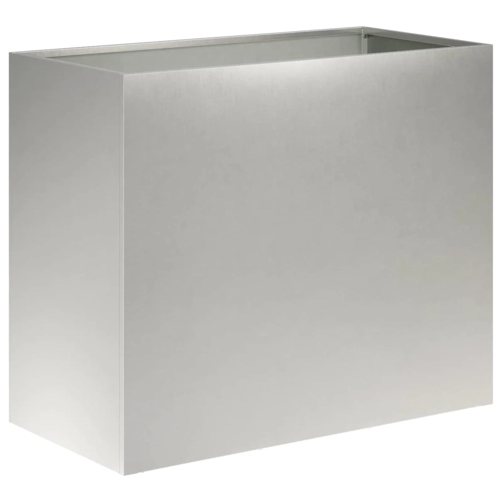 Vaso da giardino 2 pz Argento 60 x 30 x 40 cm Acciaio Inox 8005563