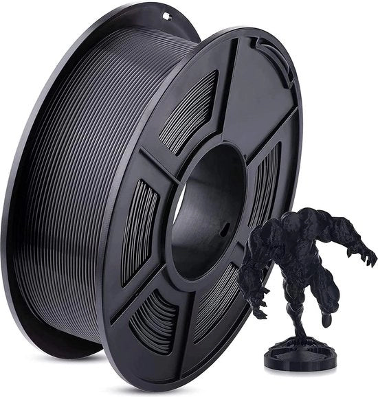 Filamento 3D 175mm ± 0.02mm, Temperatura di Fusione, Colore Nero, 1kg, Compatibile con la maggior parte dei 3D-Stampanti FDM